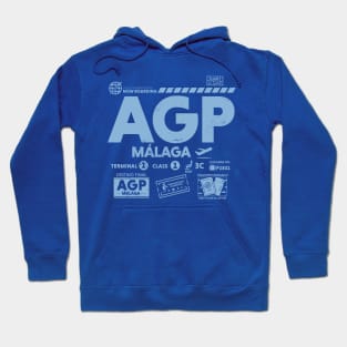 Vintage Malaga AGP Airport Code Travel Day Retro Travel Tag Spain Hoodie